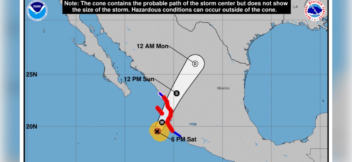 “Roslyn” intensifica su fuerza; tiene categoría 4 y se dirige a Mazatlán