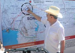 Gobernador Alfonso Durazo da banderazo de arranque a obra de modernización de la carretera Guaymas-Chihuahua