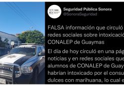Desmiente SSP Intoxicacion de estudiantes por dulces con droga en CONALEP Guaymas