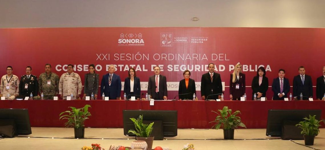 Preside gobernador Alfonso Durazo la sesión ordinaria del Consejo Estatal de Seguridad Pública