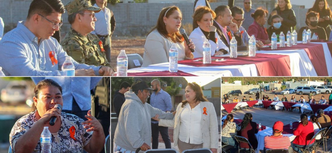 Se reúnen con vecinos de Fraccionamiento San Gerónimo la Doctora Karla Córdova González y la Secretaria de Seguridad María Dolores del Río