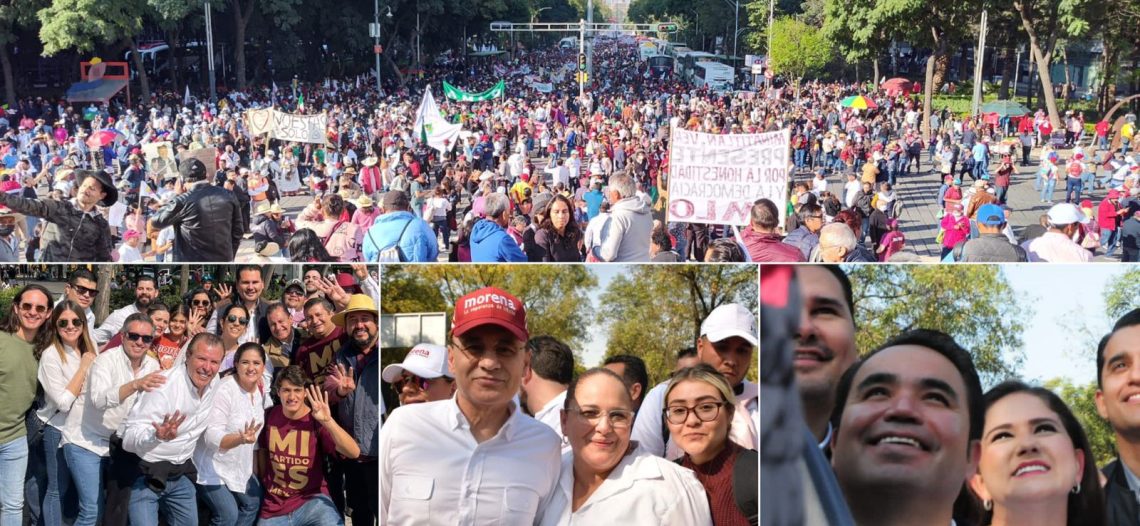 Marchan con López Obrador para celebrar 4 años de mandato morenista; Sonora Presente
