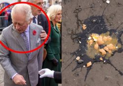 El momento en que arrojan huevos al rey Carlos III y la reina consorte Camila