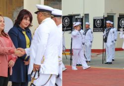 Presente la Doctora Karla Córdova González en ceremonia de entrega recepción del Mando de Armas de la Sexta Región Naval