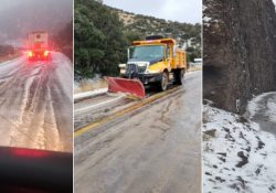 La nieve vuelve a cubrir el norte de Sonora y BC; piden precaución a viajeros