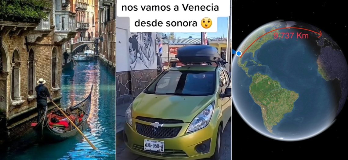 Nogalense busca llegar en su auto desde Sonora hasta Venecia