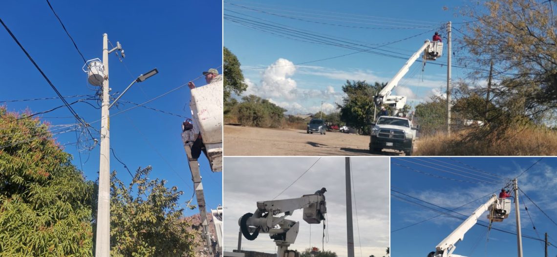 Avanza el Ayuntamiento de Guaymas a través de Servicios Públicos en la instalación de luminarias led en el sector Ranchitos San Carlos