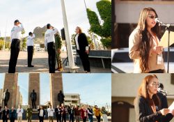 Celebra Ayuntamiento de Guaymas ceremonia de izamiento de Bandera en Plaza de los Tres Presidentes