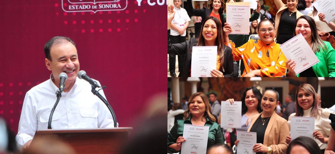 Entregan gobernador Alfonso Durazo y titular de la SEP estímulos a más de mil maestras y maestros de la entidad