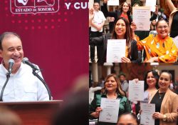 Entregan gobernador Alfonso Durazo y titular de la SEP estímulos a más de mil maestras y maestros de la entidad