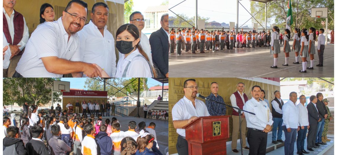 Realiza Ayuntamiento de Guaymas lunes cívico en primaria Adelina Angulo de Aréchiga.
