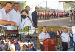 Realiza Ayuntamiento de Guaymas lunes cívico en primaria Adelina Angulo de Aréchiga.