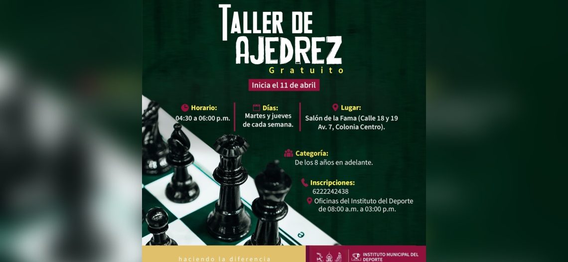 Ofrecerá Instituto Municipal del Deporte “Taller de Ajedrez” gratuito
