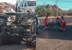 Motociclista herido en Choque al norte de Guaymas