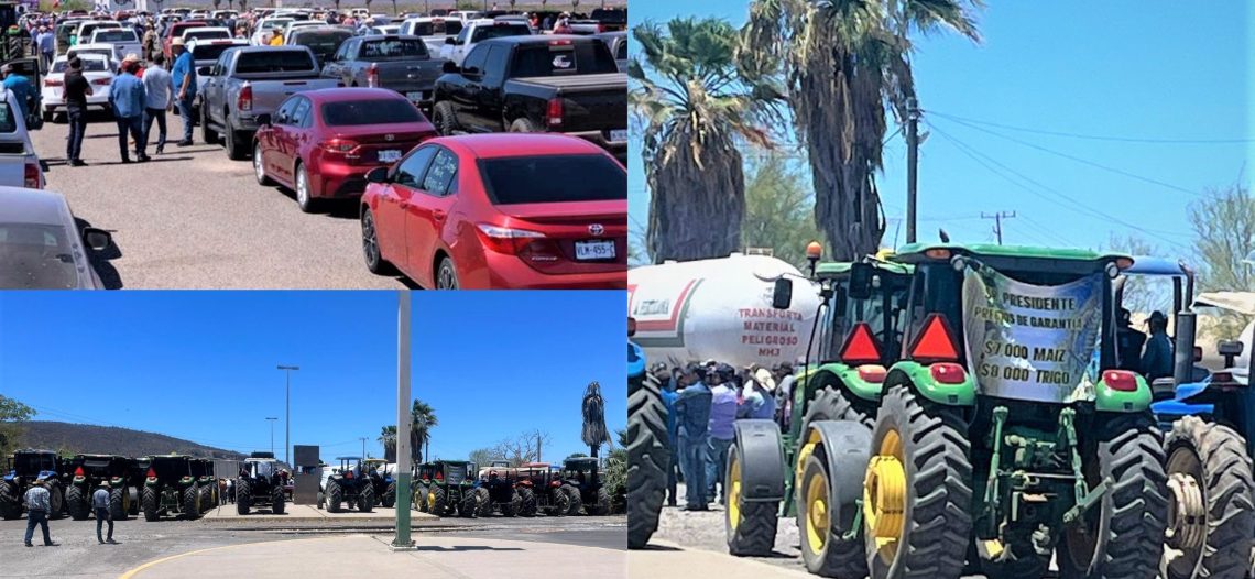 Protestan productores agrícolas de Sinaloa; hacen plantón frente a la Planta Pemex de Topolobampo