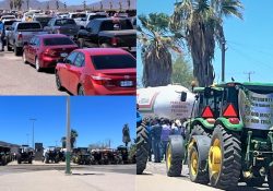 Protestan productores agrícolas de Sinaloa; hacen plantón frente a la Planta Pemex de Topolobampo