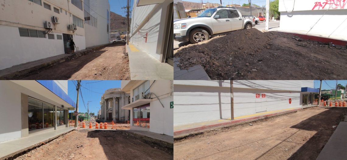 Avanza Ayuntamiento de Guaymas con obra de pavimentación con concreto hidráulico en calle 21