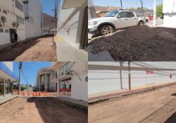 Avanza Ayuntamiento de Guaymas con obra de pavimentación con concreto hidráulico en calle 21