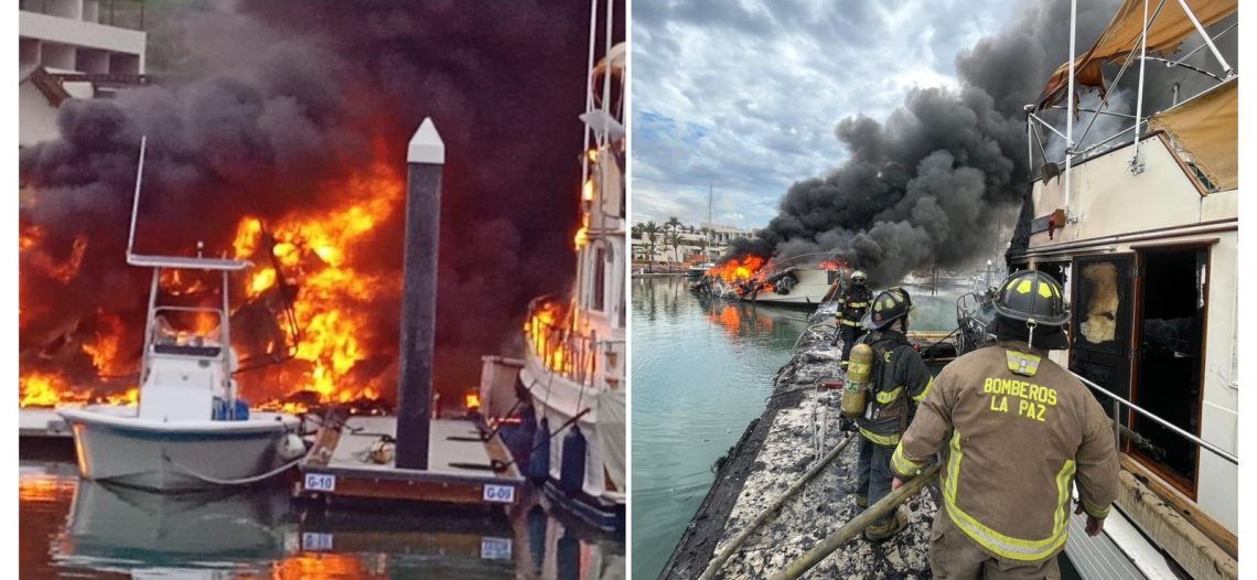 Muere calcinada una persona en incendio de Yate «El Cielo» en Baja California Sur