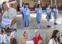 Realizan autoridades municipales y educativas «lunes cívico» en primaria Luis G. Dávila