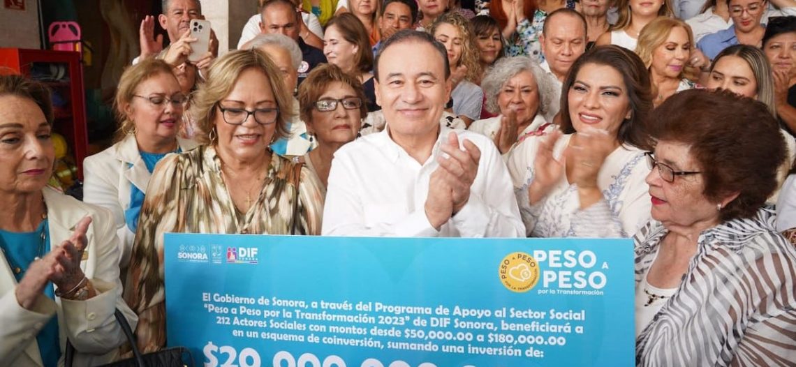 Entrega Gobierno de Sonora 20mdp a través de Peso a Peso por la Transformación
