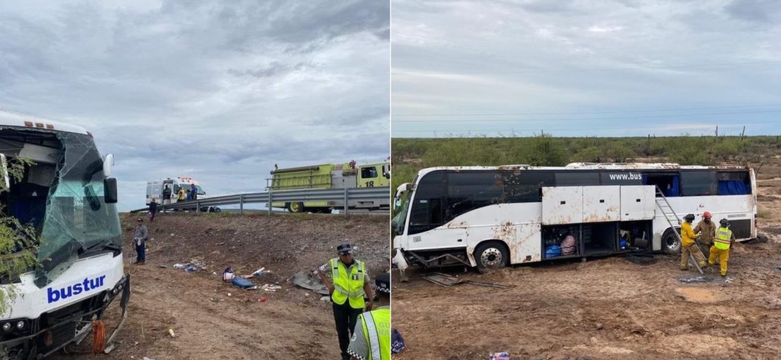 Sale del camino autobús de pasajeros y dejó 11 lesionados