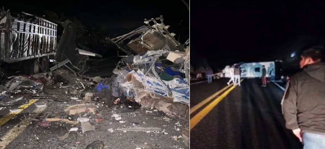 Autobús con migrantes venezolanos choca en Puebla; hay 15 muertos y 36 heridos