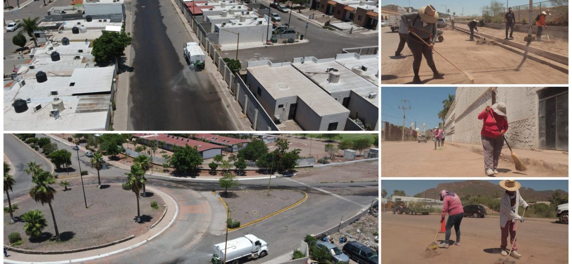 Realiza Ayuntamiento de Guaymas clorado y limpieza en calles.