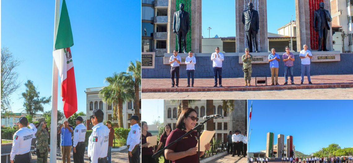 Celebra Ayuntamiento de Guaymas ceremonia de izamiento de Bandera