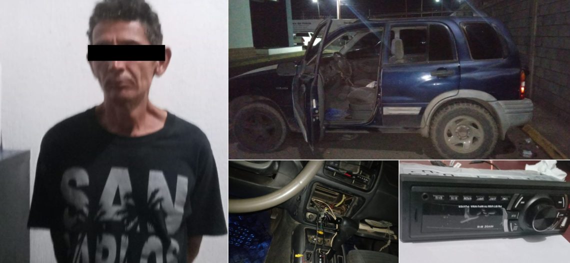 Detiene Policía Municipal a ladrón de Autoestéreo en Centro Guaymas