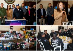 Festeja Doctora Karla Córdova González a policías municipales.
