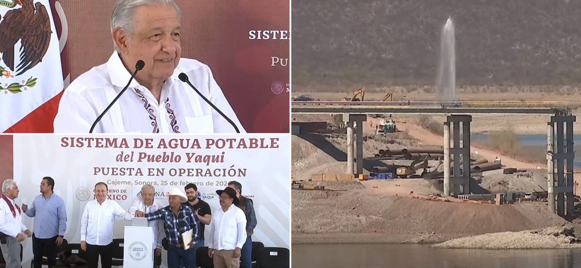 AMLO encarga a al gobernador el acueducto yaqui; él, afirma, ya se va a jubilar; afirma que lo sustituirá una persona “que piensa igual que ustedes”