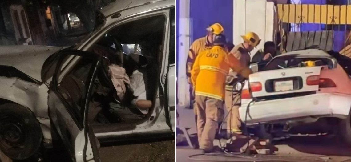 Fuerte accidente vehicular deja tres heridos en Guaymas