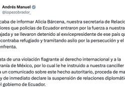 Presidente instruye rompimiento de relaciones diplomáticas con Ecuador