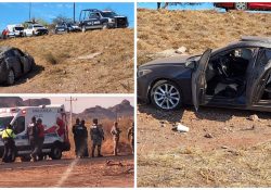 Conductor lesionado en accidente vehicular salida norte de Guaymas