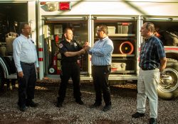Celebran autoridades municipales el 74 aniversario de la fundación de Bomberos Guaymas.