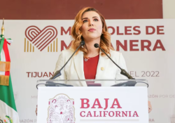 Amenazan a la gobernadora de BC; colocan narcomanta en Mexicali