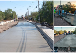 Avanza Ayuntamiento de Guaymas con trabajos de pavimentación en el acceso a ITSON Guaymas