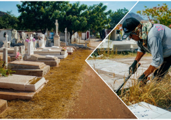 Prepara Ayuntamiento de Guaymas panteones para el Día de Muertos.