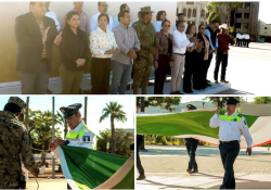 Participan dependencias en ceremonia de Izamiento de Bandera
