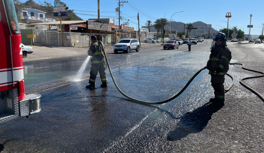 Derrame de combustible y pintura en la García López - Red 93.3