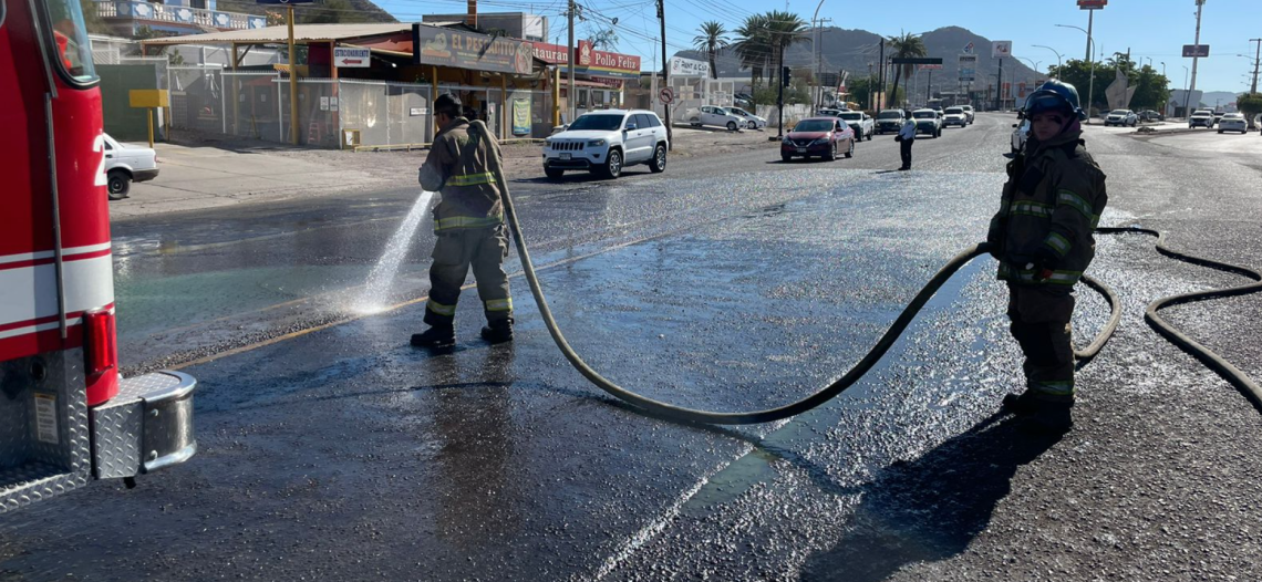 Derrame de combustible y pintura en la García López