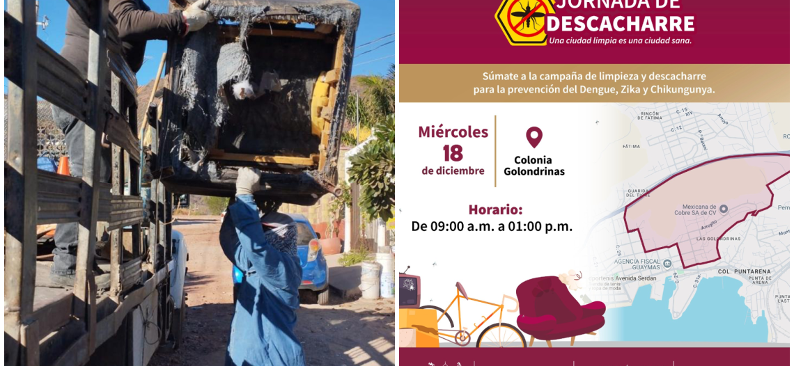 A participar en Jornada de Descacharre invita el Ayuntamiento de Guaymas a vecinos de Golondrinas
