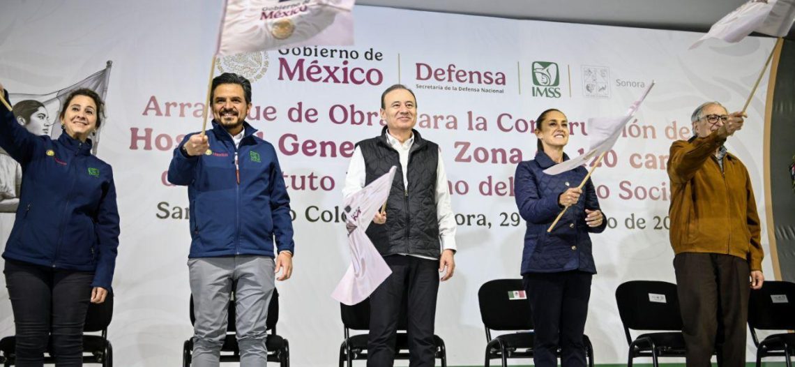 Cumplen Gobernador Durazo y Presidenta Sheinbaum a sonorenses con histórico inicio de obra de Hospital del IMSS en SLRC