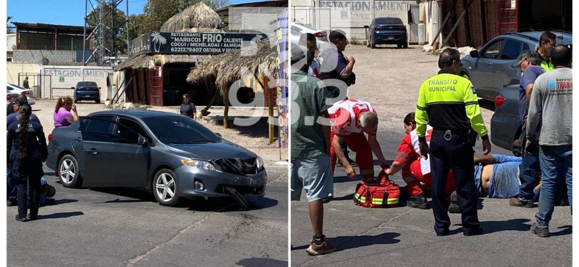Motociclista lesionado en accidente vial en Guaymas