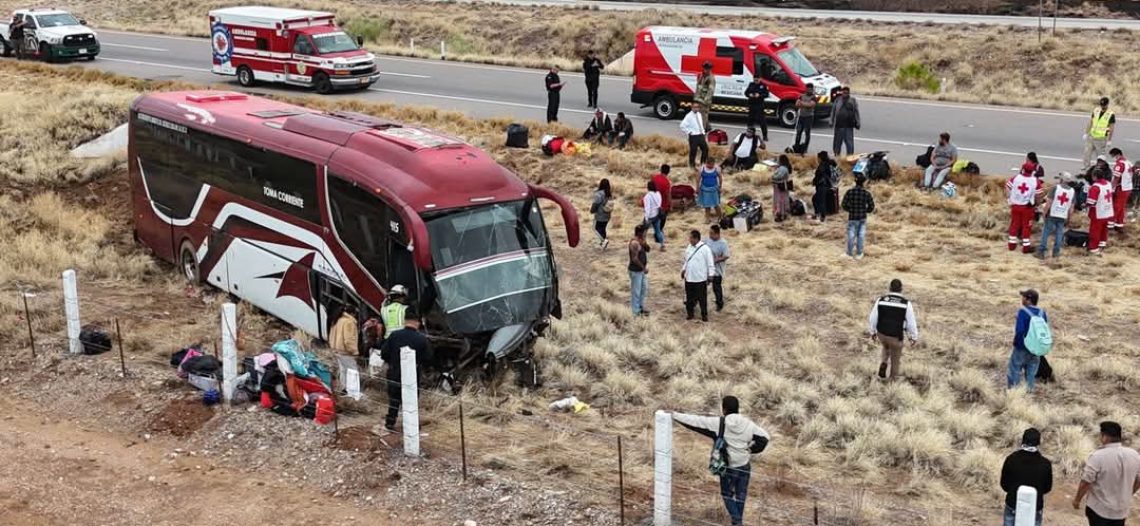ACCIDENTE DE AUTOBÚS DEJA SEIS LESIONADOS EN LA CARRETERA TRINCHERAS-SANTA ANA