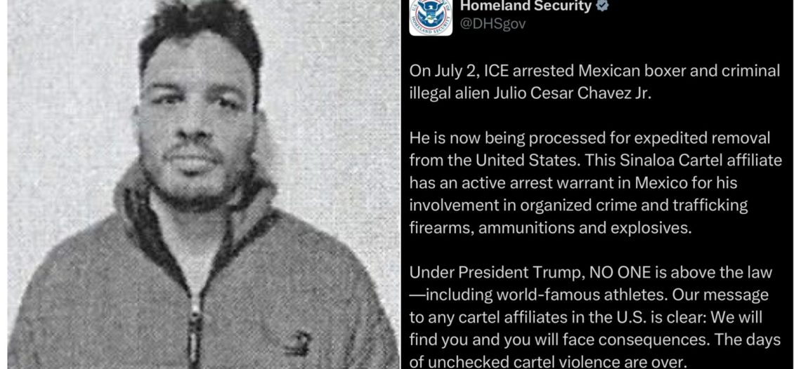 Arrestan a Julio César Chávez Jr. en Estados Unidos; lo vinculan con el Cártel de Sinaloa