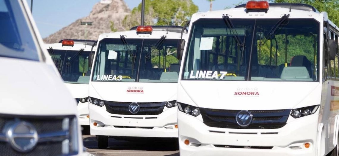 Entrega Gobierno de Sonora 63 nuevos camiones de transporte