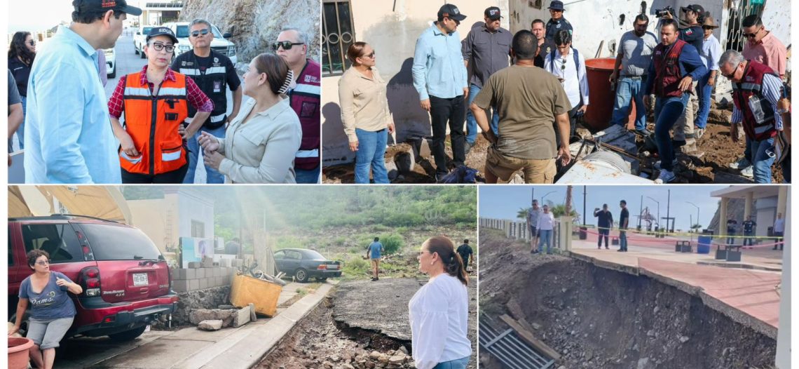 Realizan autoridades recorrido de supervisión en Guaymas tras afectaciones por lluvias