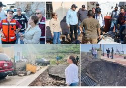 Realizan autoridades recorrido de supervisión en Guaymas tras afectaciones por lluvias